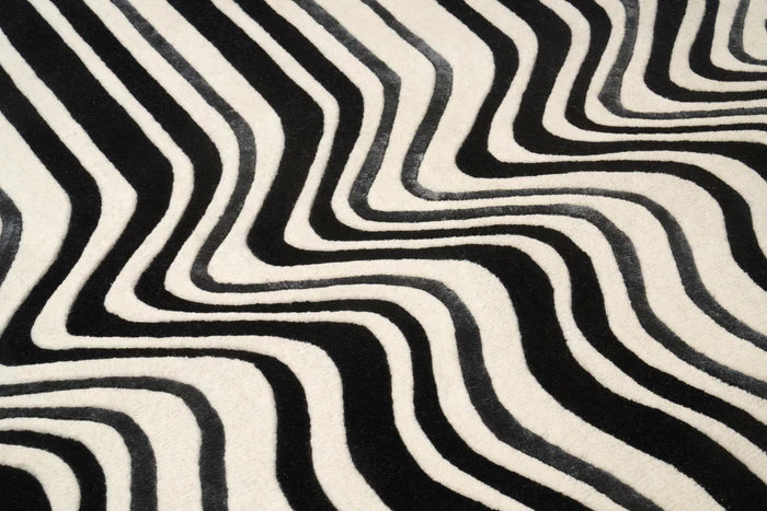 Draft Black – Covor handmade alb-negru