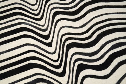 Draft Black – Covor handmade alb-negru