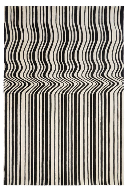 Draft Black – Covor handmade alb-negru