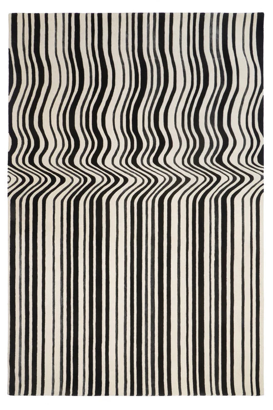 Draft Black – Covor handmade alb-negru