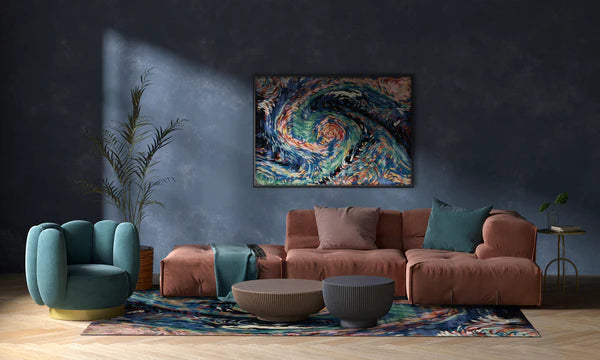 Flores Blue – Covor handmade elegant