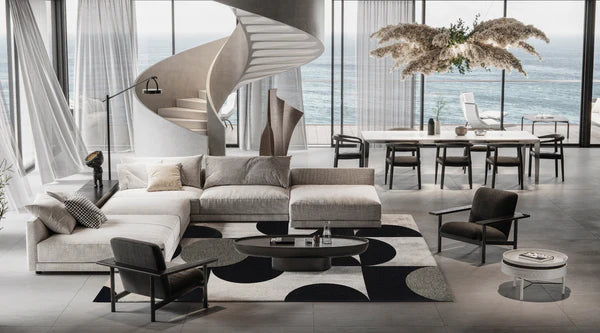Covor Mono White – Art Deco, elegant & ușor de întreținut