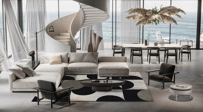 Covor Mono White – Art Deco, elegant & ușor de întreținut