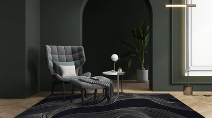 Neptun Blue – Covor Art Deco, geometric & ușor de întreținut